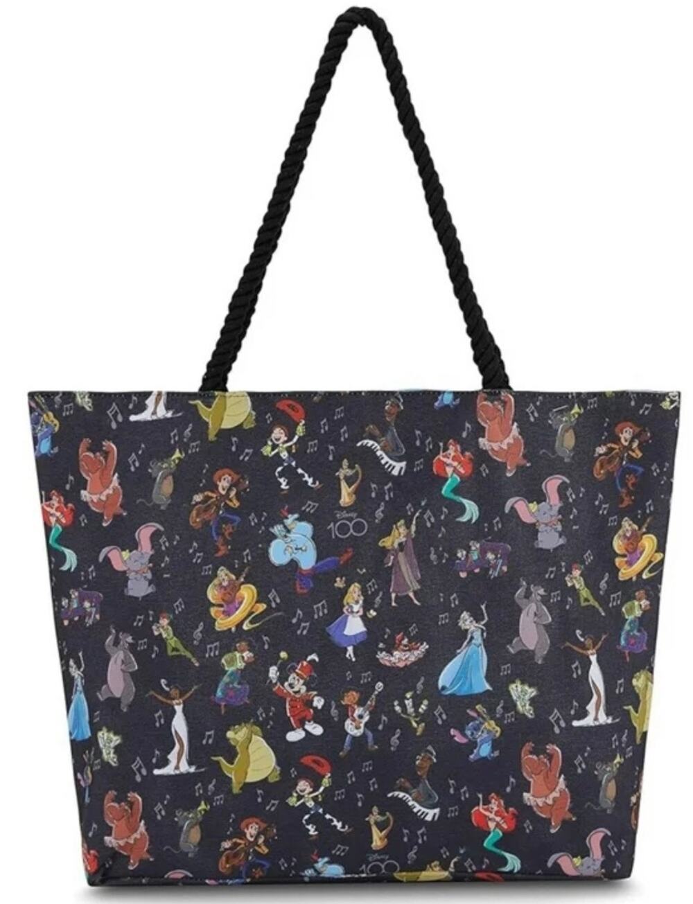 Disney100 Musical Notes Characters Canvas Tote Bag